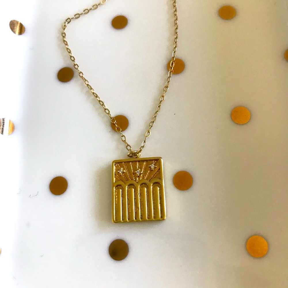 Anthropologie Gold Pendant Necklace